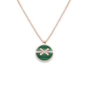 18K ROSE GOLD MALACHITE AND DIAMOND MEDIUM NECKLACE