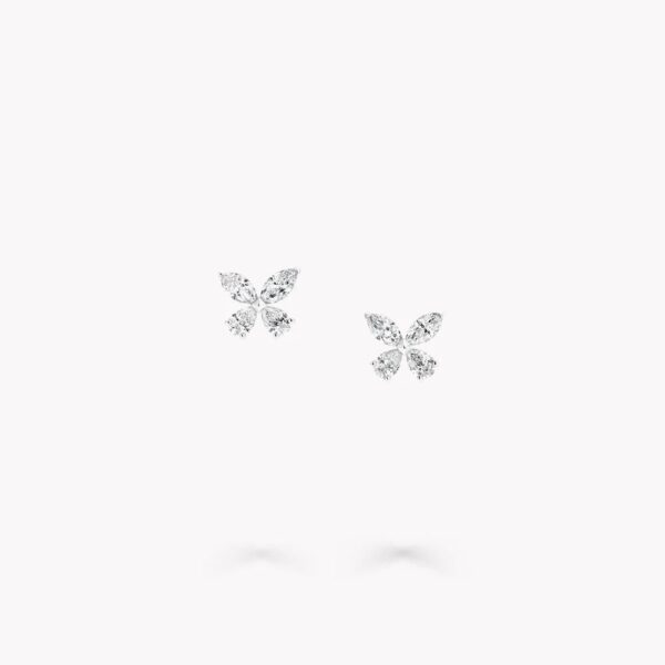 18K WHITE GOLD SOLITAIRE DIAMOND MINI EARRING