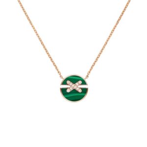 18K ROSE GOLD MALACHITE AND DIAMOND SMALL NECKLACE