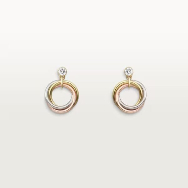 18K ROSE, WHITE AND YELLOW GOLD DIAMOND EARRING