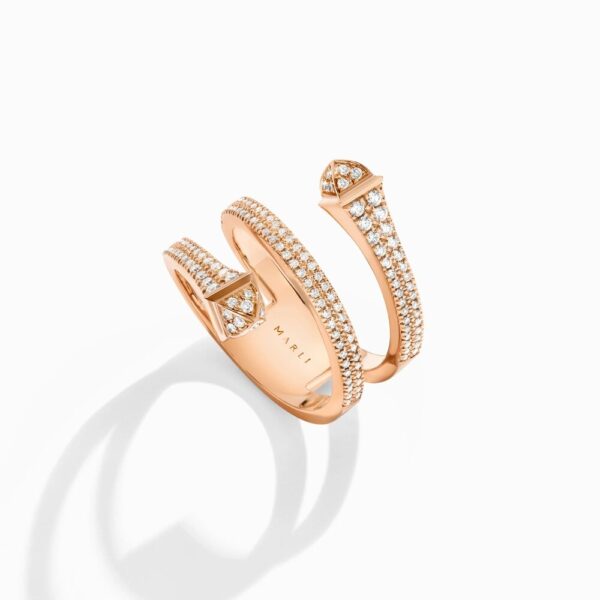 18K ROSE GOLD DIAMOND 2 LAYER THIN RING