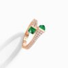 18K ROSE GOLD GREEN AGATE AND DIAMOND THIN RING