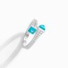 18K WHITE GOLD TURQUOISE AND DIAMOND THIN RING