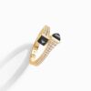 18K YELLOW GOLD ONYX AND DIAMOND THIN RING