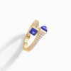 18K YELLOW GOLD LAPIS LAZULI AND DIAMOND THIN RING