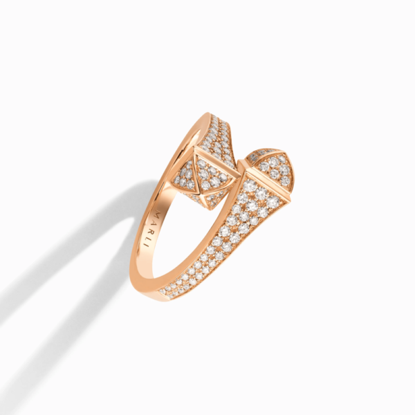 18K ROSE GOLD DIAMOND MEDIUM RING