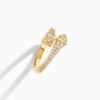 18K YELLOW GOLD DIAMOND THIN RING
