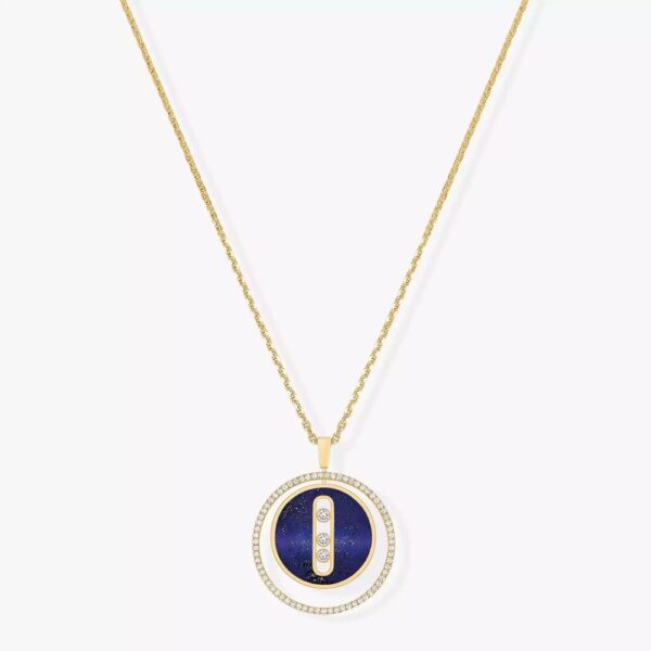 18K YELLOW GOLD LAPIS LAZULI AND DIAMOND MEDIUM NECKLACE