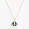 18K YELLOW GOLD MALACHITE AND DIAMOND MEDIUM NECKLACE