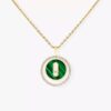 18K YELLOW GOLD MALACHITE AND DIAMOND SMALL NECKLACE