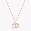 18K ROSE GOLD MOTHER OF PEARL AND DIAMOND MEDIUM NECKLACE