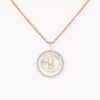 18K ROSE GOLD MOTHER OF PEARL AND DIAMOND SMALL NECKLACE