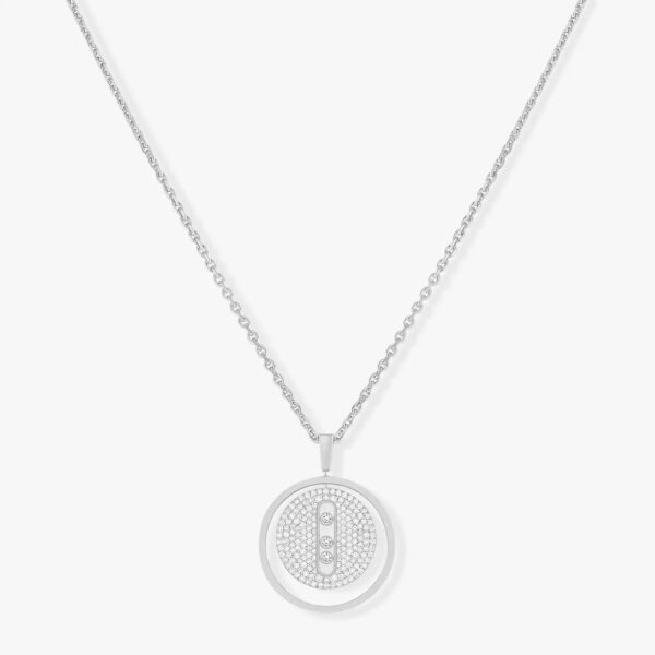 18K WHITE GOLD PAVE DIAMOND MEDIUM NECKLACE