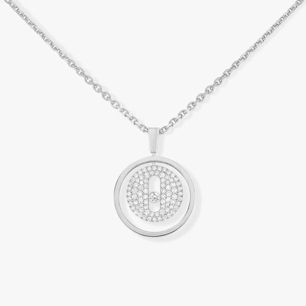 18K WHITE GOLD PAVE DIAMOND SMALL NECKLACE