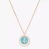 18K ROSE GOLD TURQUOISE AND DIAMOND MEDIUM NECKLACE