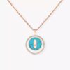 18K YELLOW GOLD TURQUOISE AND DIAMOND SMALL NECKLACE
