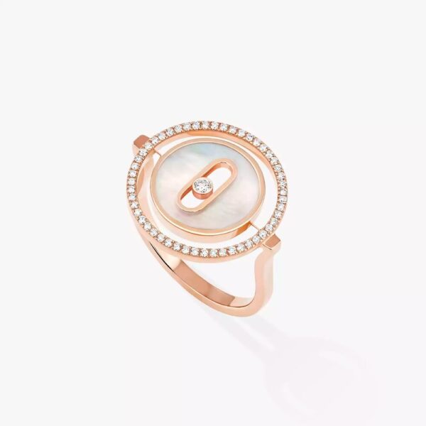 18K ROSE GOLD MOTHER OF PEARL AND DIAMOND RING
