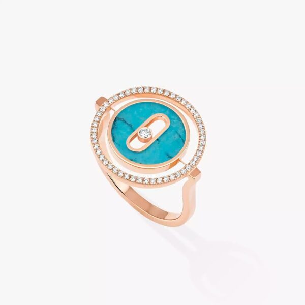 18K ROSE GOLD TURQUOISE AND DIAMOND RING