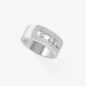 18K WHITE GOLD PAVE DIAMOND MEDIUM RING