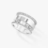 18K WHITE GOLD DIAMOND LARGE RING