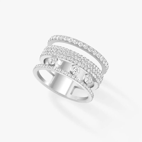 18K WHITE GOLD PAVE DIAMOND LARGE RING