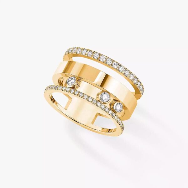 18K YELLOW GOLD DIAMOND LARGE RING