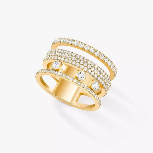 18K YELLOW GOLD PAVE DIAMOND LARGE RING