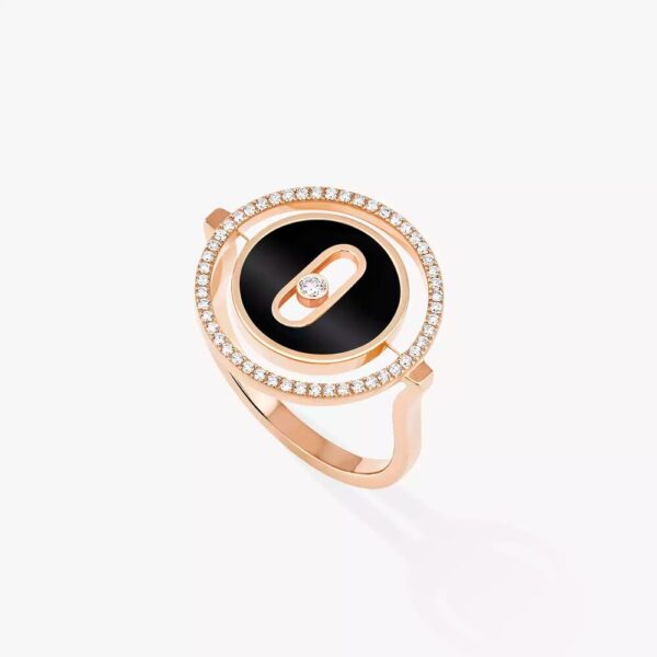 18K ROSE GOLD ONYX AND DIAMOND RING