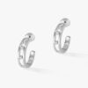 18K WHITE GOLD DIAMOND HOOP EARRING