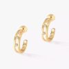 18K YELLOW GOLD DIAMOND HOOP EARRING