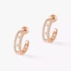 18K ROSE GOLD PAVE DIAMOND HOOP EARRING