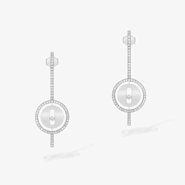 18K WHITE GOLD DIAMOND LONG EARRING