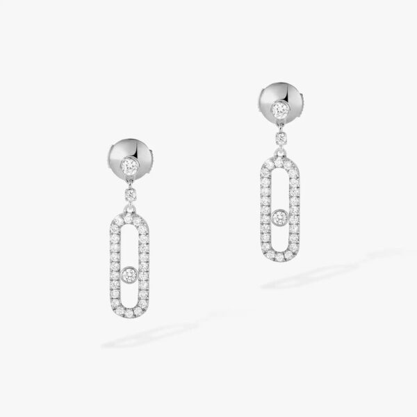 18K WHITE GOLD PAVE DIAMOND DROP EARRING