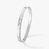 18K WHITE GOLD DIAMOND THIN BANGLE