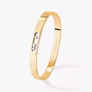 18K YELLOW GOLD DIAMOND THICK BRACELET