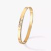 18K YELLOW GOLD DIAMOND THIN BANGLE