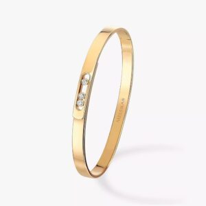 18K YELLOW GOLD DIAMOND THIN BRACELET