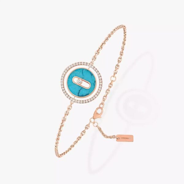 18K ROSE GOLD TURQUOISE AND DIAMOND BRACELET