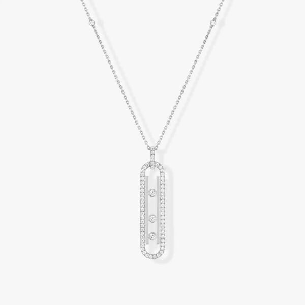 18K WHITE GOLD DIAMOND SMALL NECKLACE