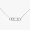 18K WHITE GOLD PAVE DIAMOND MEDIUM NECKLACE