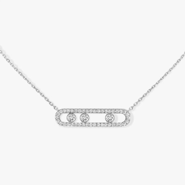 18K WHITE GOLD PAVE DIAMOND MEDIUM NECKLACE