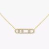 18K YELLOW GOLD PAVE DIAMOND MEDIUM NECKLACE