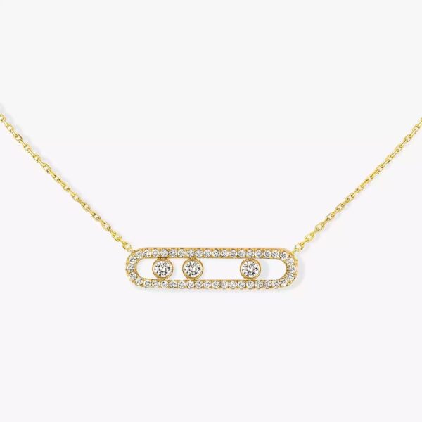 18K YELLOW GOLD PAVE DIAMOND MEDIUM NECKLACE