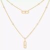 18K YELLOW GOLD DIAMOND 2 LAYER NECKLACE
