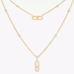 collier-diamant-or-jaune-move-uno-2-rangs-08852-bis_1 18K YELLOW GOLD DIAMOND 2 LAYER NECKLACE