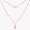 18K ROSE GOLD DIAMOND 2 LAYER NECKLACE