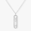 18K WHITE GOLD DIAMOND LARGE NECKLACE