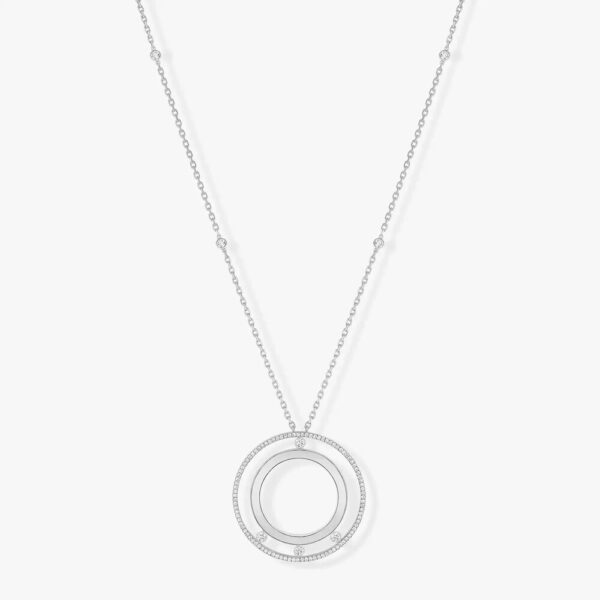 18K WHITE GOLD DIAMOND LONG NECKLACE