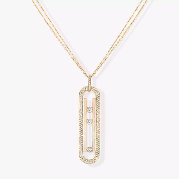 18K YELLOW GOLD DIAMOND LARGE NECKLACE