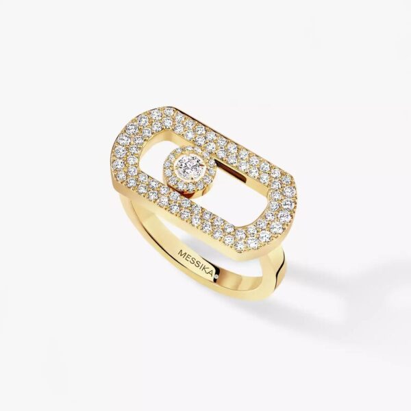 18K YELLOW GOLD PAVE DIAMOND RING